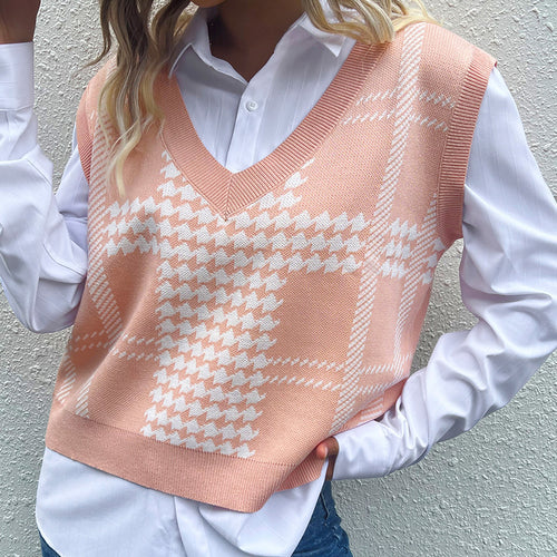 Damen Trendiger V-Ausschnitt Strickpullover Shop Nory