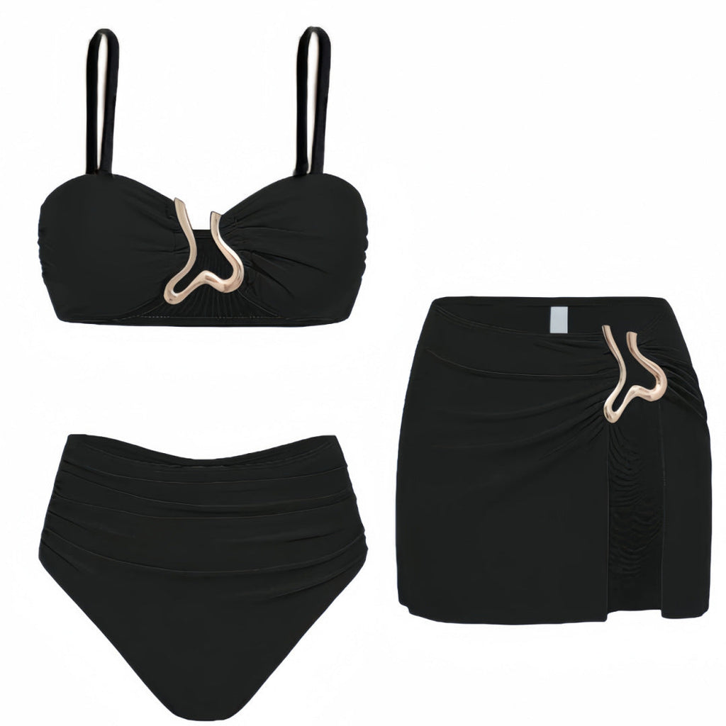 Damen Bikiniset mit elegantem Wickelrock und modischem Design
