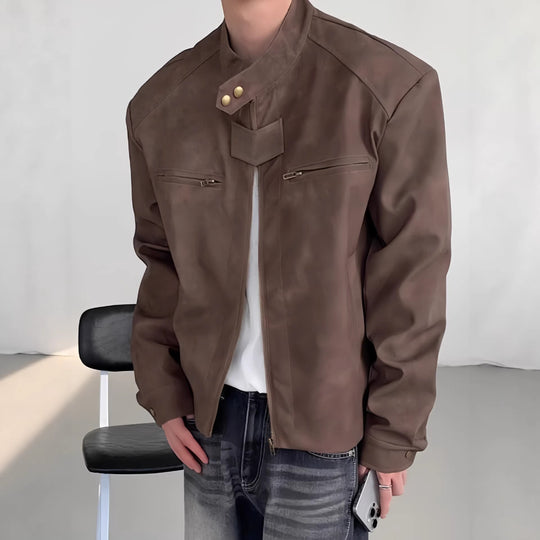 Herren Modische Motorradjacke im Vintage-Stil