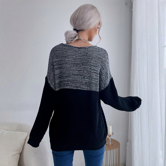 Damen Weit geschnittener Grobstrickpullover mit Raglanärmeln und Rundausschnitt Shop Nory