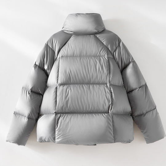 Damen Kurze Boxy-Pufferjacke mit hohem Stehkragen und Raglanärmeln Shop Nory