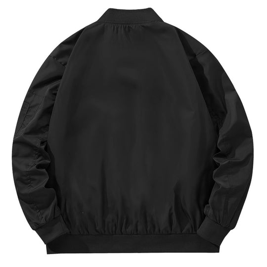 Herren Bomberjacke im Fliegerstil mit kontrastfarbenem Innenfutter, Ärmel‑Reißverschlusstasche & Rippenbündchen Shop Nory