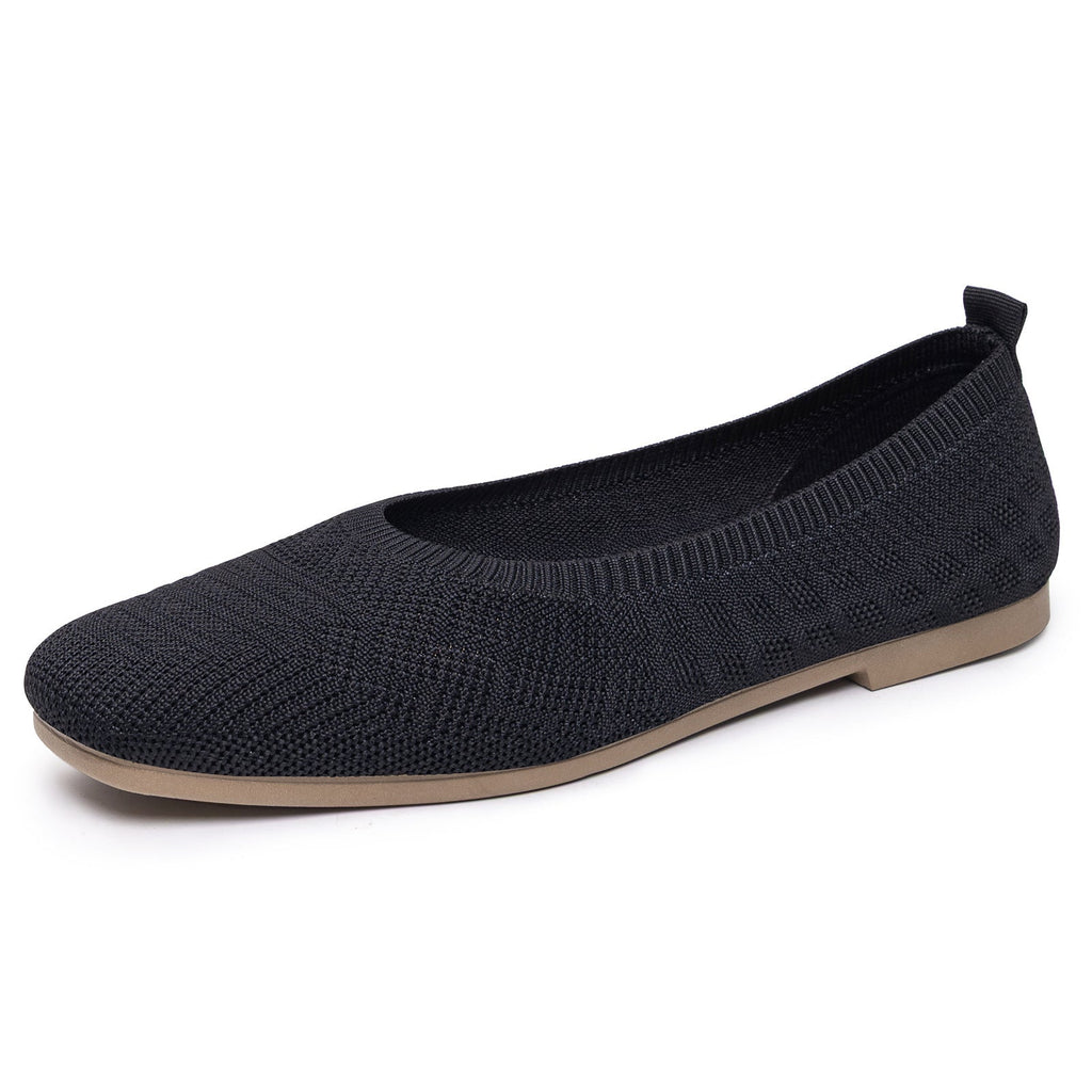 Damen Komfortable und atmungsaktive Strickballerinas