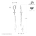 Damen Ohrhänger mit bezauberndem Kreuzdesign aus hochwertigem 925 Sterling Silber und funkelnden Zirkon-Akzenten Shop Nory