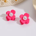 Damen Ohrstecker in lebendigem Blüten-Design mit Perlenakzent Shop Nory