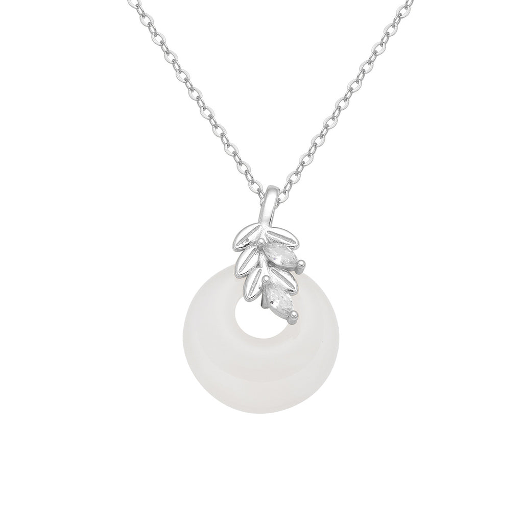 Damen Halskette mit elegantem Donut-Anhänger und zarten Kristallverzierungen Shop Nory