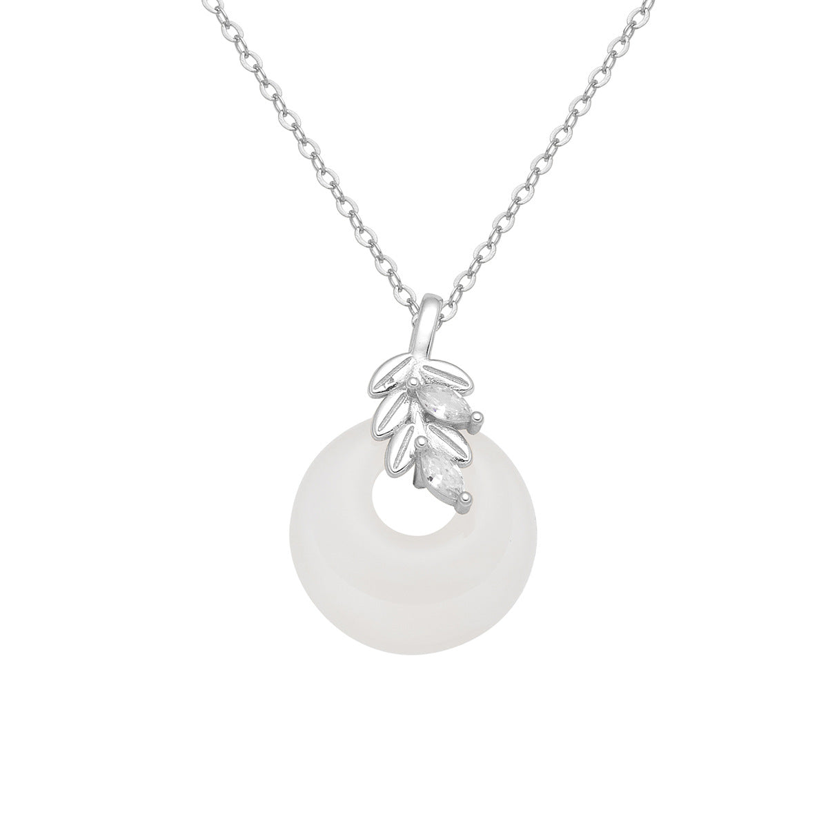 Damen Halskette mit elegantem Donut-Anhänger und zarten Kristallverzierungen Shop Nory