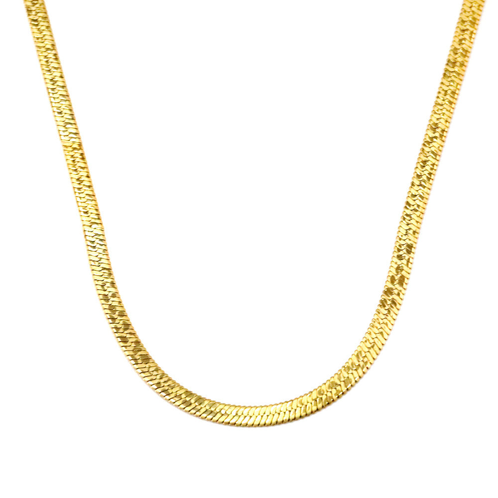 Damen Edelstahl Halskette mit goldplattierter Oberflächenstruktur und flexibel einstellbarer Länge Shop Nory