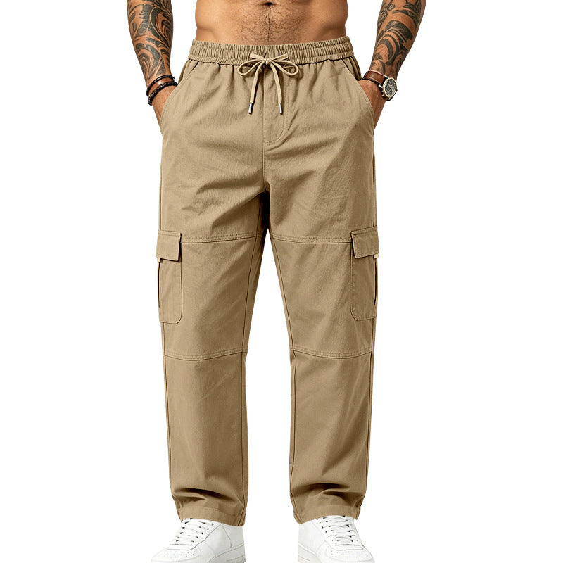 Herren locker geschnittene multifunktionale Cargohose aus Baumwollmischung mit Kordelbund Shop Nory