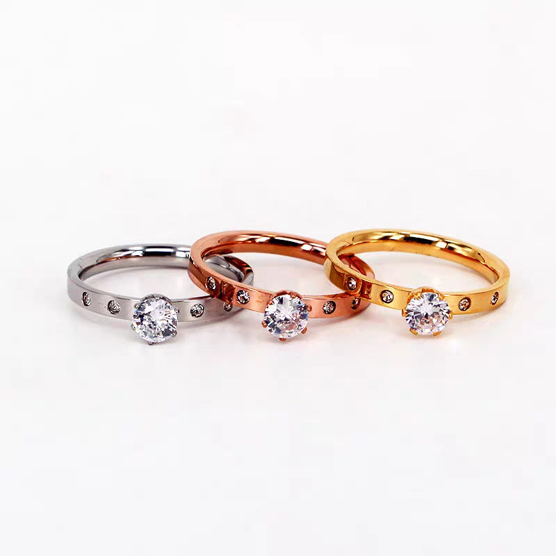 Damen Elegante Funkelnde Solitär Ring Shop Nory