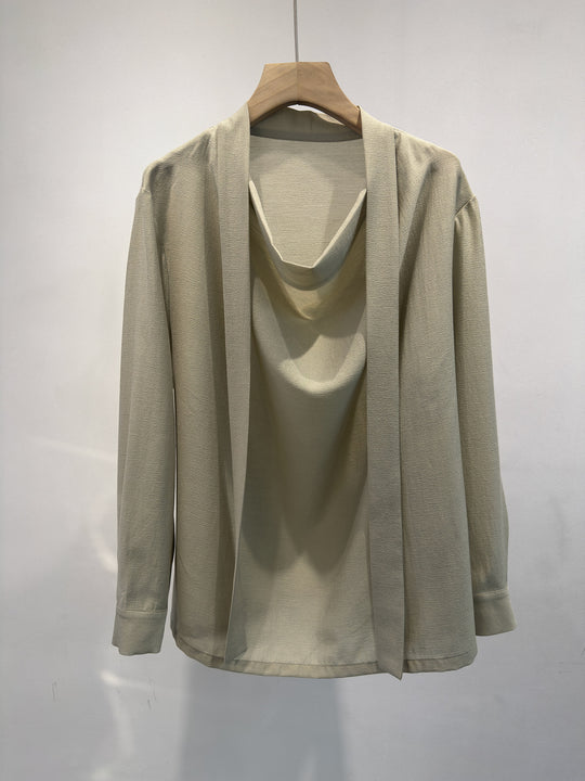 Damen Eleganter Drapierter Vordercardigan Shop Nory