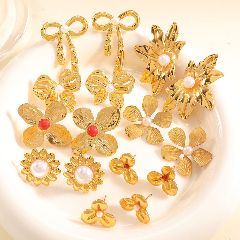 Damen Ohrringe im eleganten Orchideen-Design Shop Nory