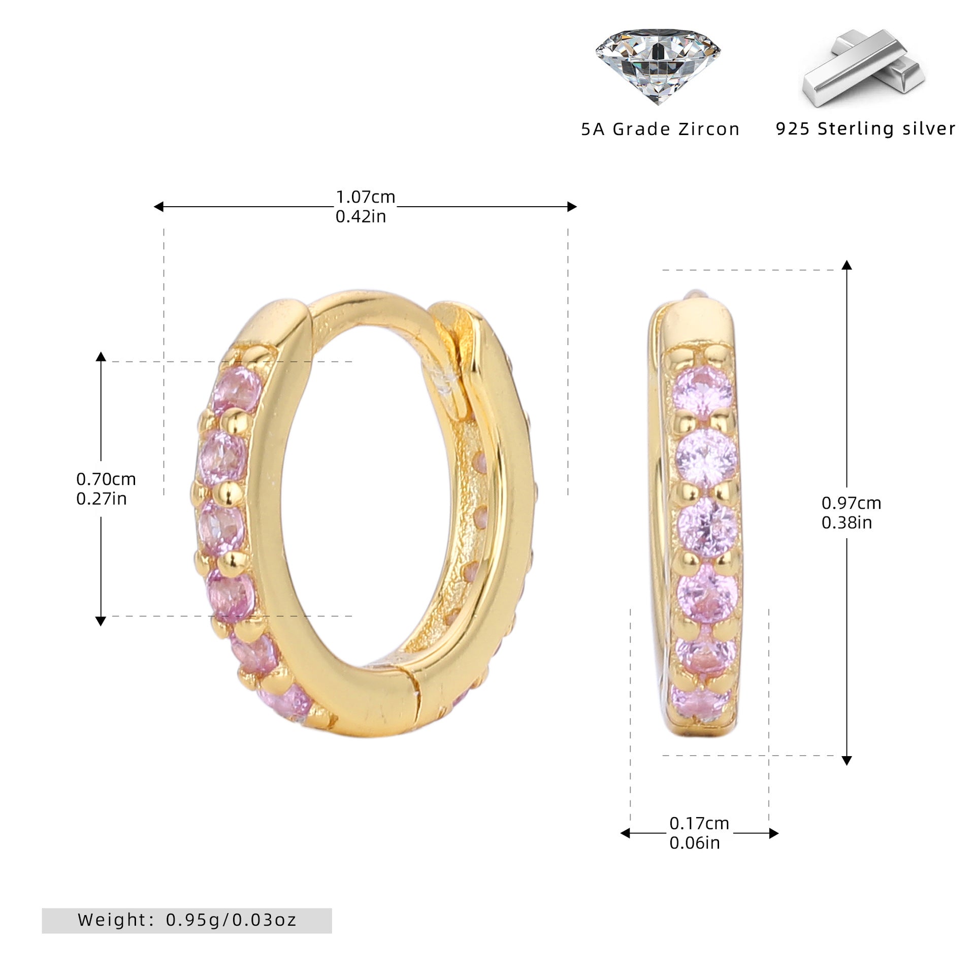 Damen Creolen mit funkelndem Zirkonbesatz aus 925 Sterling Silber Shop Nory