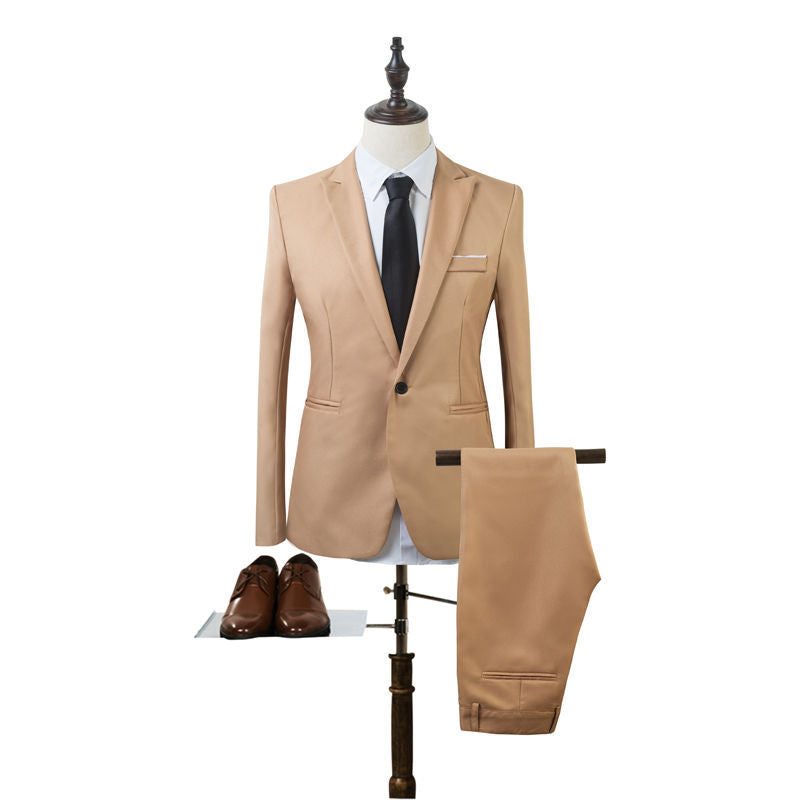 Herren Tailliertes Ein-Knopf-Anzugsset im Slim‑Fit mit schmaler Anzughose Shop Nory