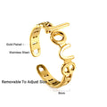 Damen Verstellbarer Armband mit emotionalem „Liebe“ Schriftzug aus hochwertigem Edelstahl mit goldfarbener Beschichtung Shop Nory