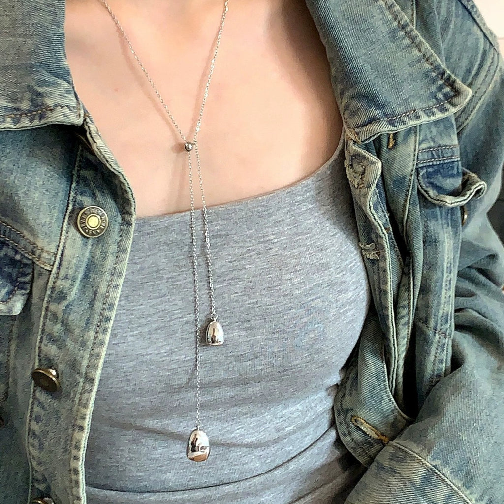 Damen Halskette mit stilvollem Tropfenanhänger Shop Nory