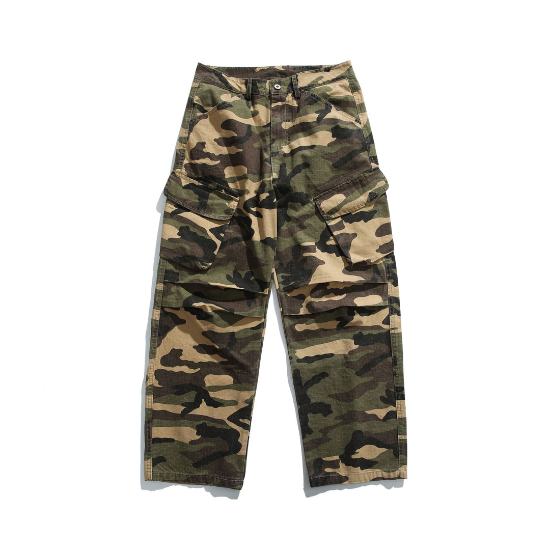 Herren Cargo-Hose in weiter Passform mit Tarnmuster, großen Pattentaschen und Ripstop-Optik Shop Nory