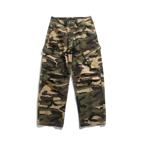 Herren Cargo-Hose in weiter Passform mit Tarnmuster, großen Pattentaschen und Ripstop-Optik Shop Nory