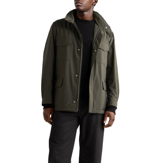 Herren leichte Multifunktionsjacke mit praktischen Taschen und hohem Kragen