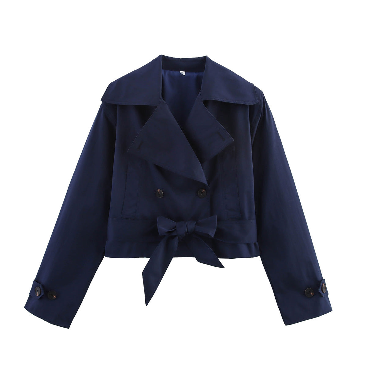 Damen kurze Trenchjacke mit eleganter Taillierung und praktischen Taschen