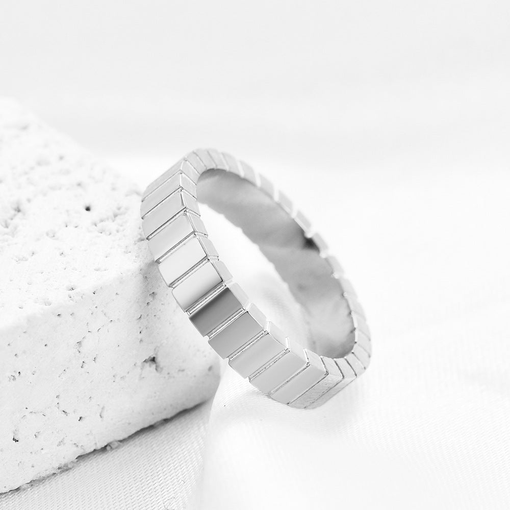 Damen flexibler Edelstahlring im modernen Design Shop Nory