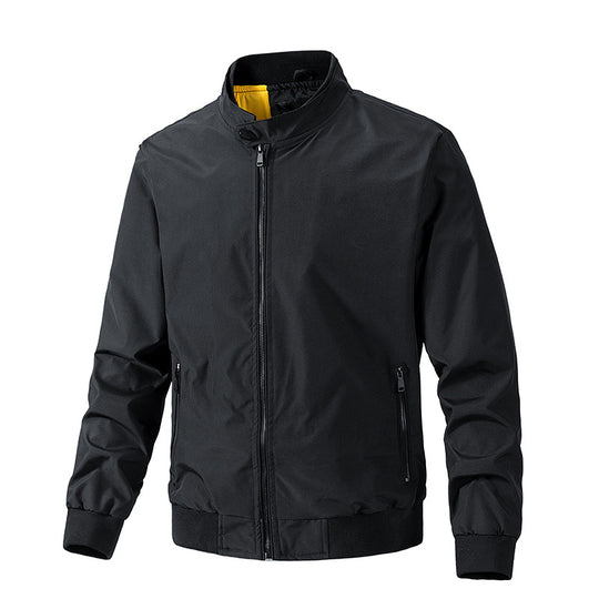 Herren leichte winddichte Bomberjacke mit Stehkragen und Reißverschluss Shop Nory
