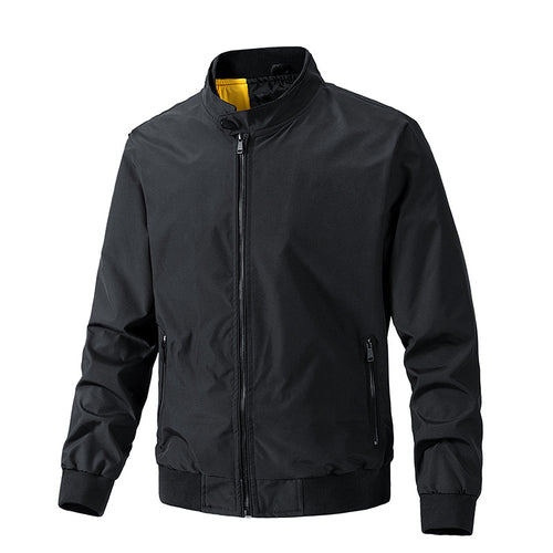 Herren leichte winddichte Bomberjacke mit Stehkragen und Reißverschluss Shop Nory