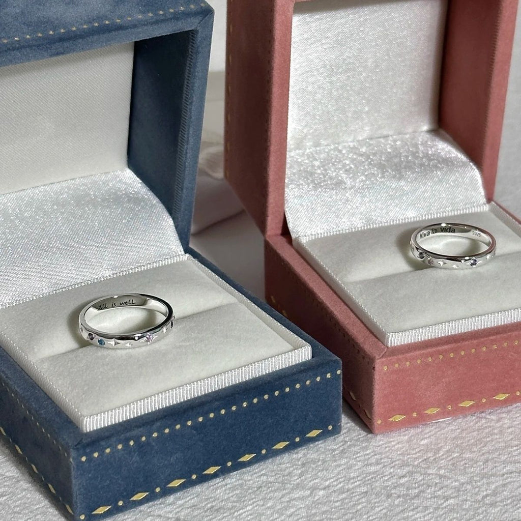 Damen eleganter Silberring mit eingravierter Botschaft Shop Nory