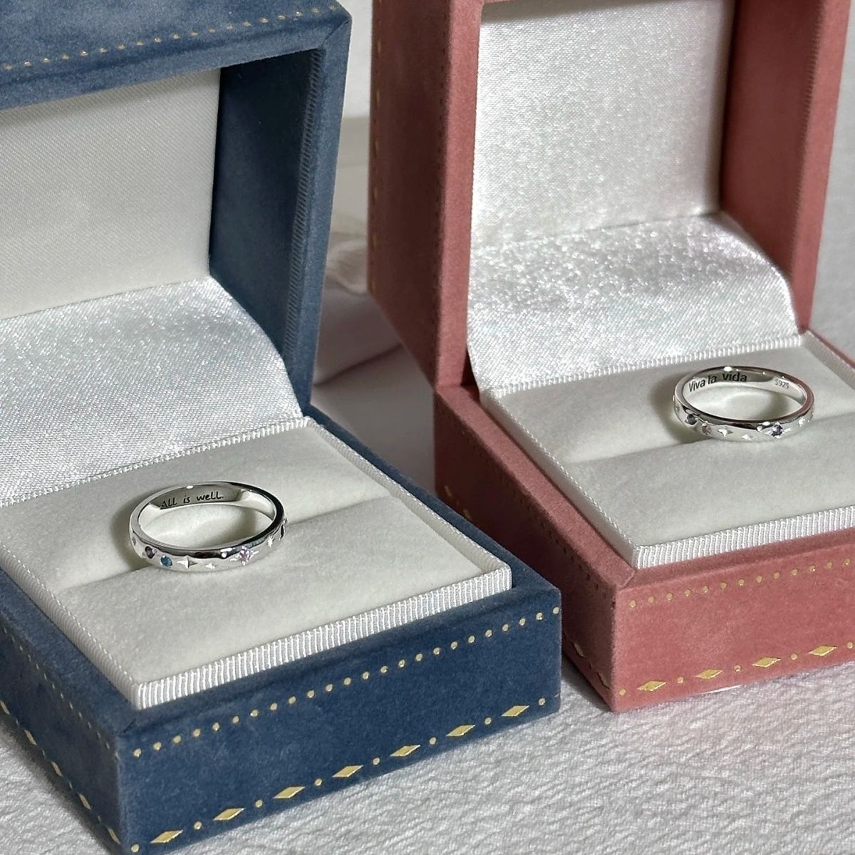 Damen eleganter Silberring mit eingravierter Botschaft Shop Nory