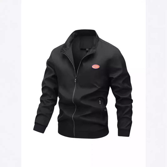 Herren Leichte Reißverschluss-Trainingsjacke im Bomberstil mit Stehkragen und windabweisender Mikrofaserschale Shop Nory