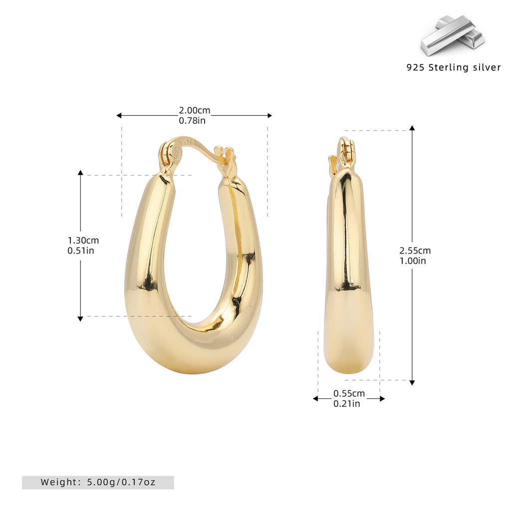 Damen Creolen aus 925 Sterling Silber mit goldenem Finish Shop Nory