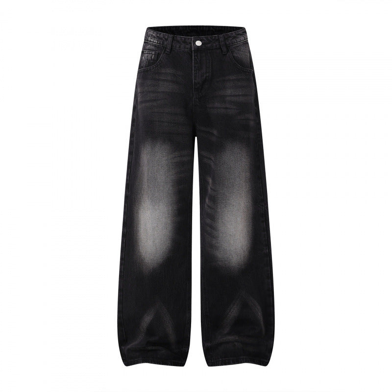 Damen Weite Highwaist-Jeanshose im Balloon-Schnitt mit Used‑Effekt und elastischem Saum Shop Nory