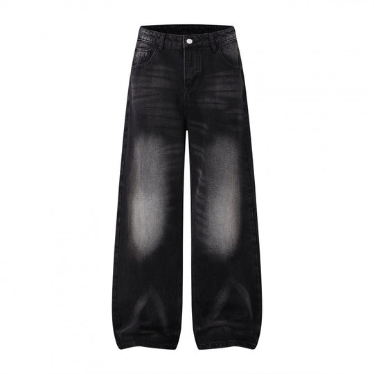 Damen Weite Highwaist-Jeanshose im Balloon-Schnitt mit Used‑Effekt und elastischem Saum Shop Nory