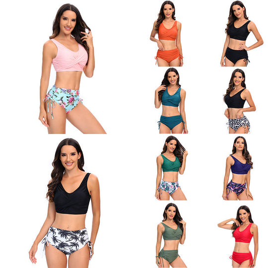 Damen Hochtailliertes Bikini-Set mit verstellbaren Trägern