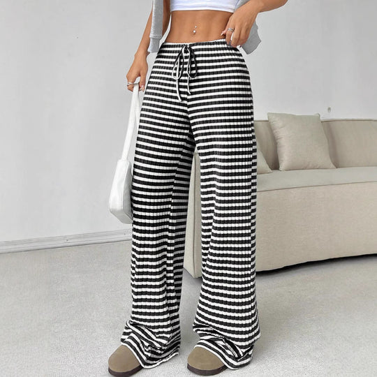 Damen luftige Komfort-Hose mit elastischem Bund und Taschen
