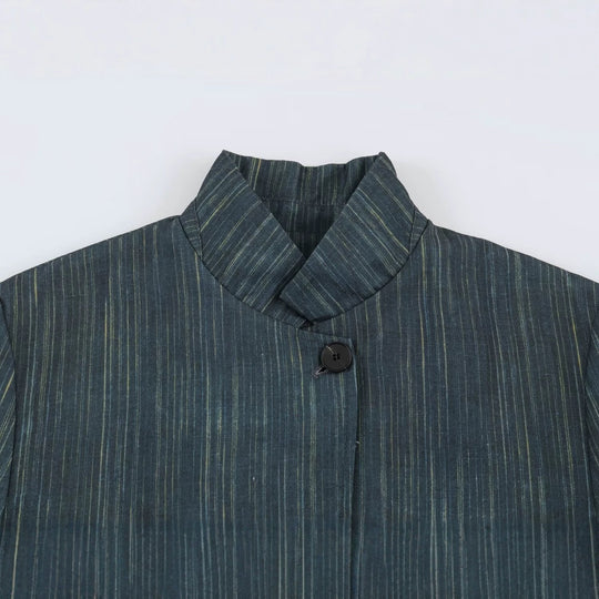 Damen Lang geschnittener Blazer mit Stehkragen und aufgesetzten Taschen Shop Nory