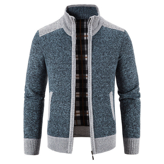 Herren Strickjacke mit hohem Kragen
