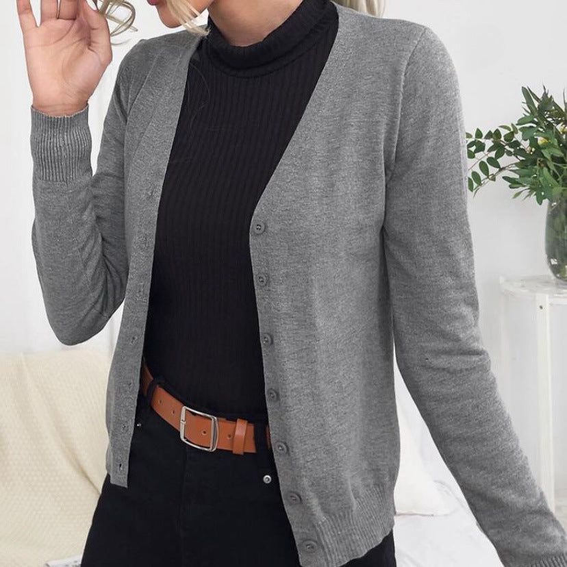 Damen Eleganter Strick-Cardigan mit feinem Material und Knopfdetails Shopnory