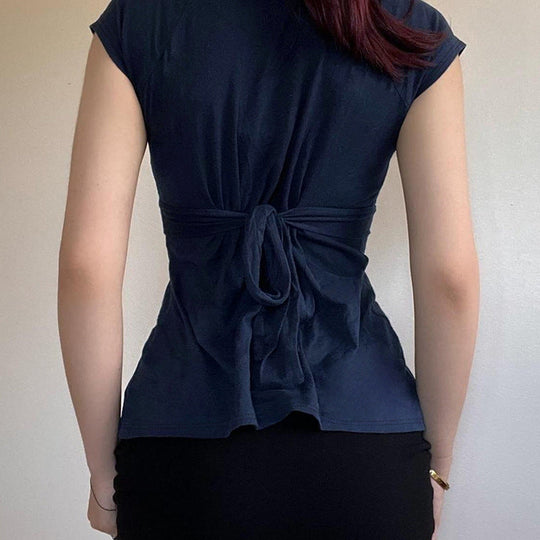 Damen Figurbetontes Kurzarmshirt mit V-Ausschnitt