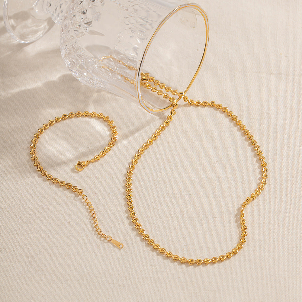 Damen Halskette mit Herzmotiv und verstellbarem Kettendesign Shop Nory