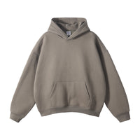 Hoodie, Grau-Kaffee, überschnittener Ärmel
