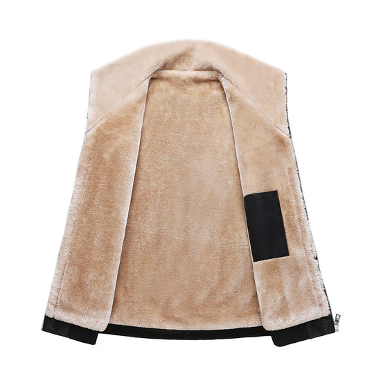Herren Lederimitat-Fliegerjacke mit Teddyfutter und Kunstfellkragen Shop Nory