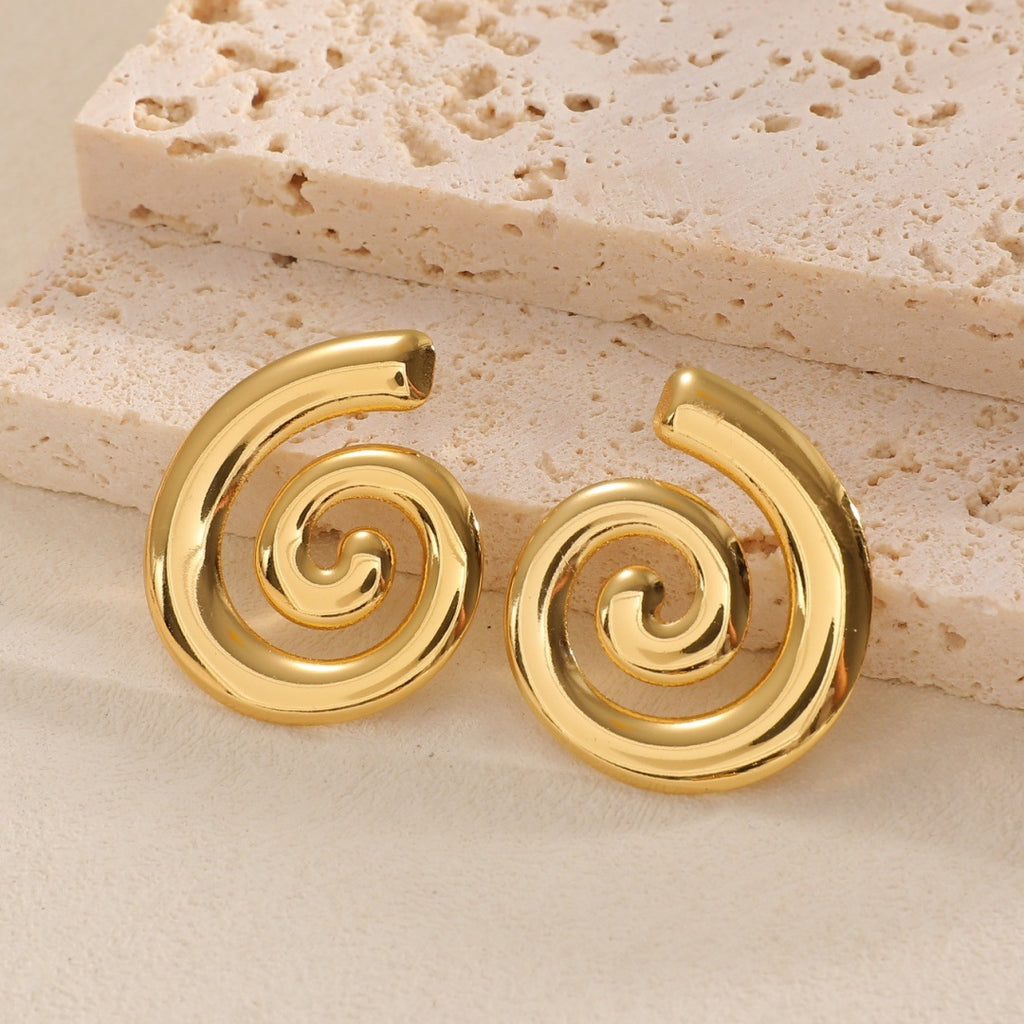Damen Ohrringe mit modernem Spiralmuster Shop Nory
