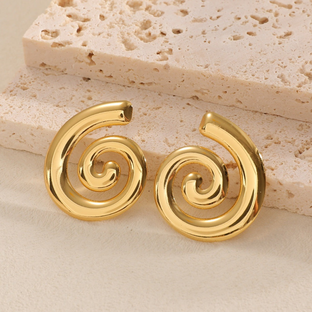 Damen Ohrringe mit modernem Spiralmuster Shop Nory