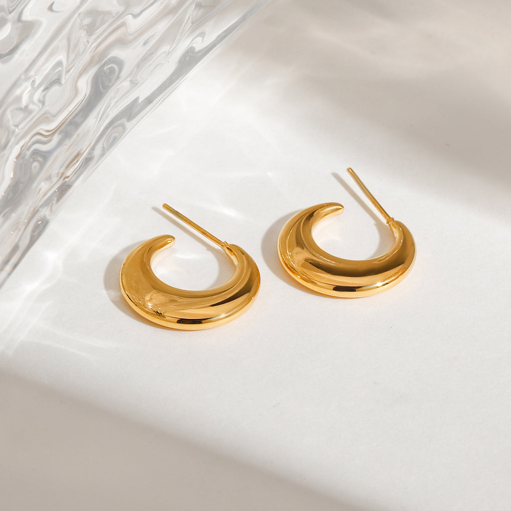 Damen Ohrringe im eleganten Halbmond-Design aus hypoallergenem Edelstahl Shop Nory