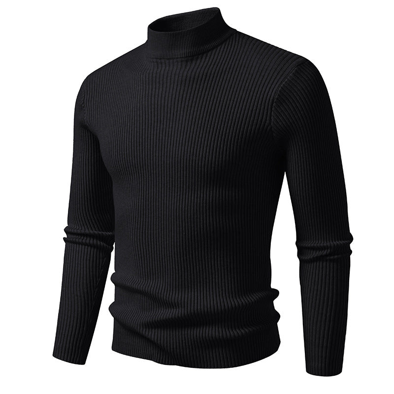 Herren Rippstrick-Mockneck-Pullover schmaler Schnitt thermischer Feinstrick Shop Nory