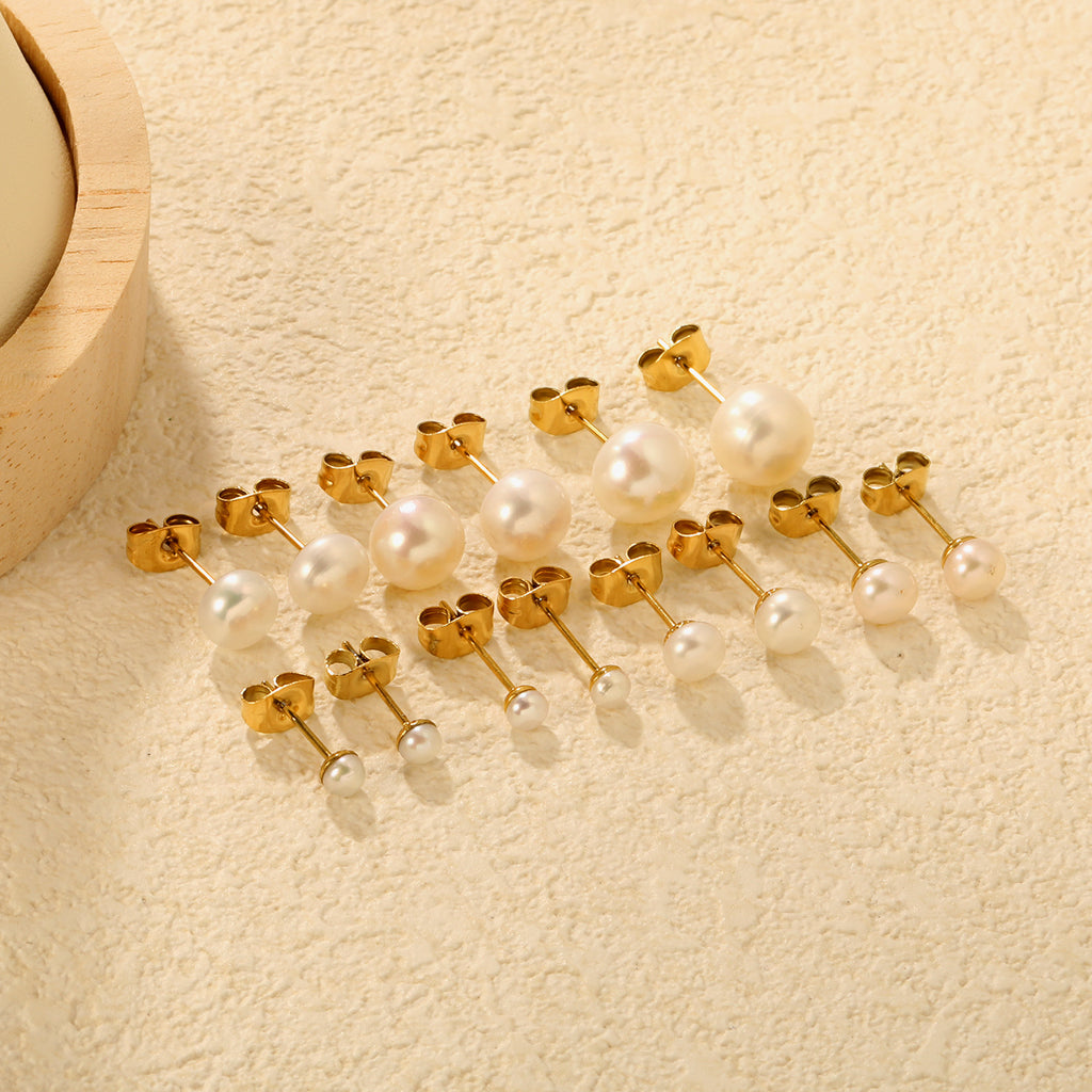 Damen Ohrstecker mit luxuriösen Perlen aus hochwertigem Edelstahl Shop Nory