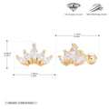 Damen Ohrstecker mit funkelnden Zirkon-Crown-Design aus hochwertigem 925 Sterling Silber Shop Nory