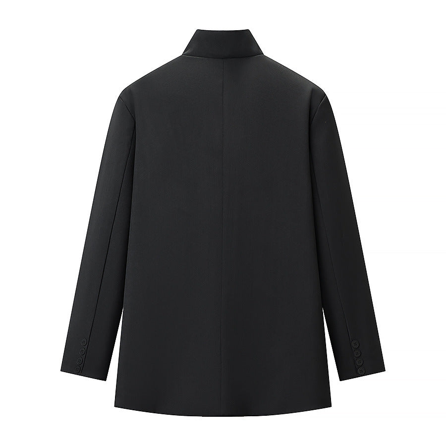 Herren Kurzer Stehkragen-Blazer mit verdeckter Knopfleiste und Pattentaschen Shop Nory