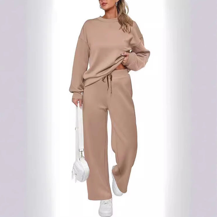 Damen nan zweiteiliges French-Terry Lounge-Set mit oversized Rundhals-Pullover und weitem Highwaist-Jogger Shop Nory